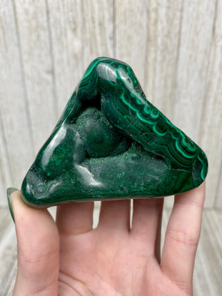 Malachite High Grade Polished Chunk from Curious Muse Crystals Tagged with Copper Stone, Crystal Healing, Dark Green Stone, Genuine Crystal, green, Hearth Chakra, hide-notify-btn, high grade, Malachite, Manifestation, Mineral Collection, Natural Mineral, polished, Raw Mineral