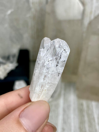 Danburite Raw Crystal Twin Termination | Caracas, Mexico from Curious Muse Crystals Tagged with clear, crown chakra, Crystal healing, danburite, hide-notify-btn, pink, raw, raw crystal