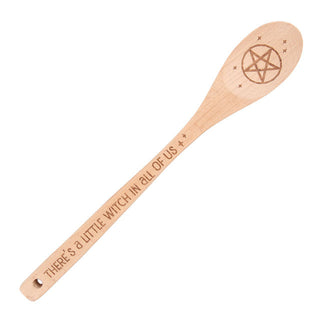 There's A Little Witch in All of Us Wooden Pentagram Spoon from Curious Muse Crystals for 8.50. Tagged with decor, gifts, spoon, witchy