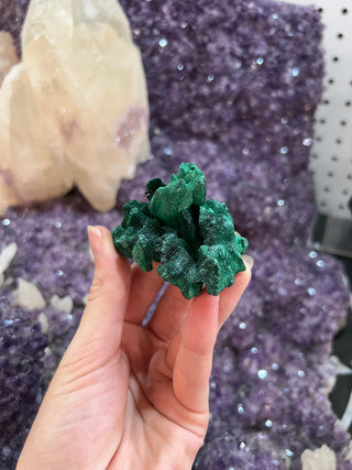 Velvet Malachite Cluster | Fibrous Green Copper Based Crystal