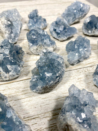 Celestite Raw Geode from Curious Muse Crystals Tagged with blue, celestite, crystal, genuine crystal, geode, raw, raw crystal