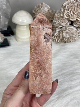 Pink Amethyst Square Base Tower | Brazil from Curious Muse Crystals Tagged with amethyst, carving, Crystal healing, genuine crystal, hide-notify-btn, natural mineral, pink, pink amethyst, polished, reiki crystal, tower