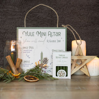 Cedar & Pine Winter Ritual Candles from Curious Muse Crystals for 7.75. Tagged with candle, chime candle, gifts, spell candle, winter, yule