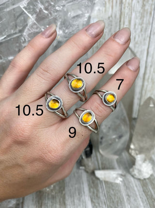 Citrine in Sterling Silver Ring | Silent Wolf Jewelry from Curious Muse Crystals Tagged with brazil, brazilian citrine, citrine, crystal jewelry, necklace, orange, silver, silver ring, Sterling, sterling silver, yellow