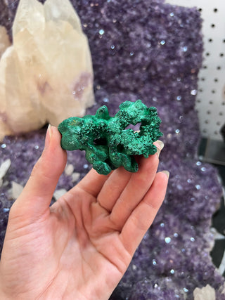 Velvet Malachite Cluster | Fibrous Green Copper Based Crystal