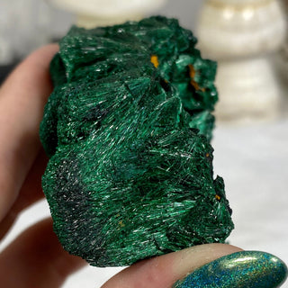 Velvet Malachite Cluster | Fibrous Green Copper Based Crystal from Curious Muse Crystals for 69. Tagged with Copper Stone, Crystal Healing, Dark Green Stone, Genuine Crystal, green, Hearth Chakra, hide-notify-btn, Malachite, Manifestation, Mineral Collection, Natural Mineral, Prosperity Wealth, Raw Mineral, Reiki Healing
