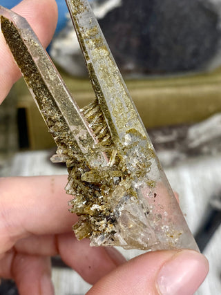 Quartz with Hematite and Lithium inclusions | Afghanistan from Curious Muse Crystals Tagged with Afghanistan, hematite, hematite red quartz, Laser quartz, lithium, Lithium quartz, Specular hematite