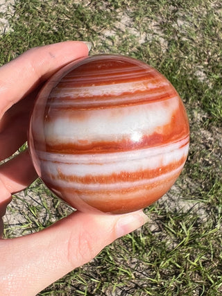 Carnelian Agate Sphere | Red Banded Agate from Madagascar