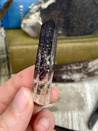 Quartz with Hematite and Lithium inclusions | Afghanistan from Curious Muse Crystals Tagged with Afghanistan, hematite, hematite red quartz, Laser quartz, lithium, Lithium quartz, Specular hematite