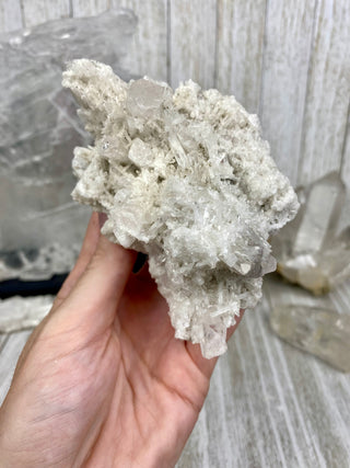 Danburite Raw Crystal Large Cluster with Calcite | Caracas, Mexico from Curious Muse Crystals Tagged with clear, crown chakra, Crystal healing, danburite, hide-notify-btn, pink, raw, raw crystal