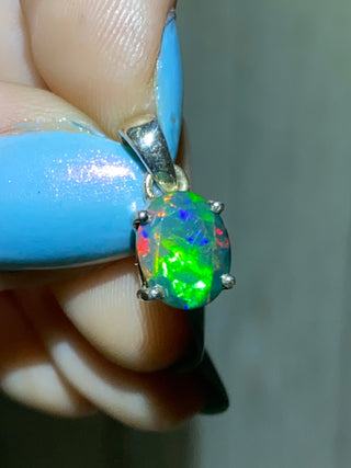 Black Opal in Sterling Silver Pendant from Curious Muse Crystals Tagged with black opal, crystal healing, Crystal Jewelry, energy work, flashy opal, hide-notify-btn, opal, opal crystal pendant, reiki crystal, Sterling, sterling silver, witchy jewelry