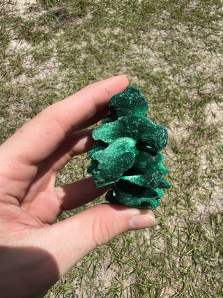 Velvet Malachite Cluster | Fibrous Green Copper Based Crystal