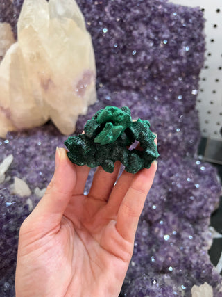 Velvet Malachite Cluster | Fibrous Green Copper Based Crystal