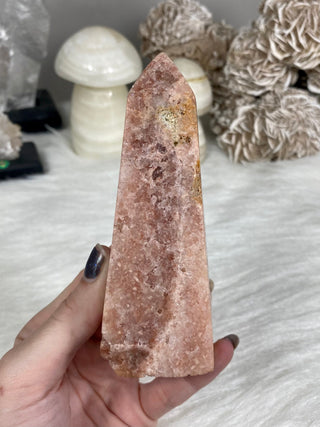 Pink Amethyst Square Base Tower | Brazil from Curious Muse Crystals for 55. Tagged with amethyst, carving, Crystal healing, genuine crystal, hide-notify-btn, natural mineral, pink, pink amethyst, polished, reiki crystal, tower