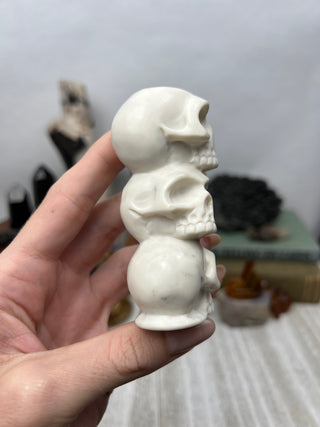 White Jade Crystal Skull Sculpture | Hand-Carved