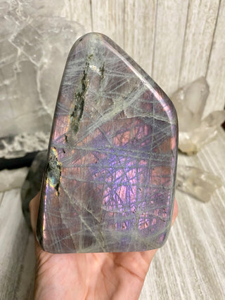 Purple Flash Labradorite Polished Free Form from Curious Muse Crystals Tagged with crystal energy, dark purple lab, full flash lab, hide-notify-btn, Labradorite, psychic protection, purple, reiki healing