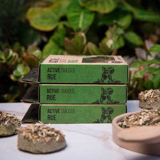 Active Charcoal Smudge Discs from Sagrada Madre Tagged with botanical incense, charcoal, charcoal disc, herb bundle, Sagrada Madre, Smoke cleansing, sustainable incense