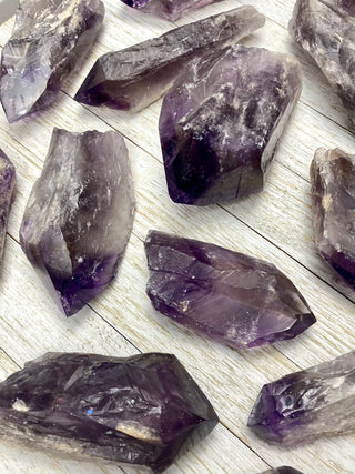 Amethyst Semi-Polished Root | Brazil from Curious Muse Crystals Tagged with amethyst, crystal point, dark purple amethyst, purple, purple crystal, purple Quartz, raw