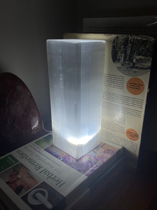 Selenite Lamp 8” Rectangle | Satin Spar Cleansing Crystal