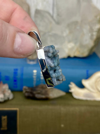 Grape Agate in Sterling Silver Pendant from Curious Muse Crystals Tagged with botyroidal, chalcedony, Crystal healing, genuine crystal, grape agate, hide-notify-btn, jewelry, natural mineral, Pendant, purple, raw mineral, reiki crystal, Sterling