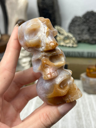 Chalcedony Crystal Skull Sculpture | Hand-Carved