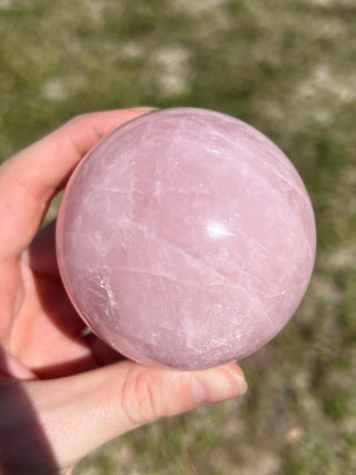 Rose Quartz with Six Point Star Sphere | from Madagascar