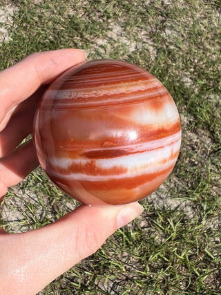Carnelian Agate Sphere | Red Banded Agate from Madagascar