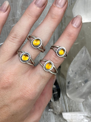 Citrine in Sterling Silver Ring | Silent Wolf Jewelry from Curious Muse Crystals Tagged with brazil, brazilian citrine, citrine, crystal jewelry, necklace, orange, silver, silver ring, Sterling, sterling silver, yellow