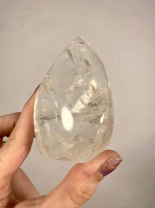 Rainbow Filled Quartz Flame from Curious Muse Crystals for 36. Tagged with brazil, carving, clear, clear quartz, crystal, flame, hide-notify-btn, polished, quartz