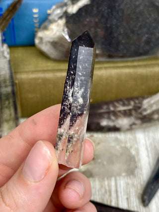 Quartz with Hematite and Lithium inclusions | Afghanistan from Curious Muse Crystals Tagged with Afghanistan, hematite, hematite red quartz, Laser quartz, lithium, Lithium quartz, Specular hematite