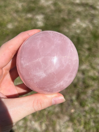 Rose Quartz with Six Point Star Sphere | from Madagascar