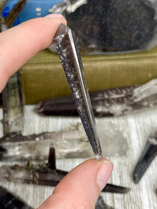 Quartz with Hematite and Lithium inclusions | Afghanistan from Curious Muse Crystals Tagged with Afghanistan, hematite, hematite red quartz, Laser quartz, lithium, Lithium quartz, Specular hematite