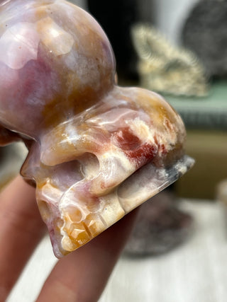 Chalcedony Crystal Skull Sculpture | Hand-Carved