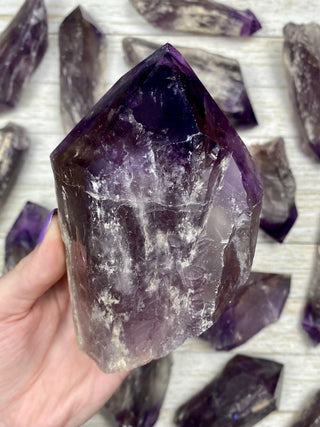 Amethyst Semi-Polished Root | Brazil from Curious Muse Crystals Tagged with amethyst, crystal point, dark purple amethyst, hide-notify-btn, purple, purple crystal, purple Quartz, raw