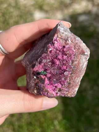 Cobaltoan Calcite with Quartz and Malachite | Pink Cobalt Calcite | High Grade Collector Mineral