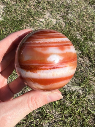 Carnelian Agate Sphere | Red Banded Agate from Madagascar