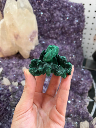 Velvet Malachite Cluster | Fibrous Green Copper Based Crystal