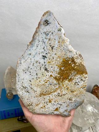 Ocean Jasper Slab | Pastel Colors from Curious Muse Crystals Tagged with Crystal healing, drusy pocket, hide-notify-btn, jasper, Madagascar mineral, mineral collection, natural mineral, ocean jasper, Orbicular jasper, peace and calming, purple, reiki healing, slab, white