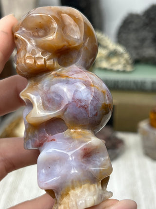 Chalcedony Crystal Skull Sculpture | Hand-Carved