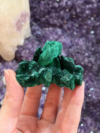 Velvet Malachite Cluster | Fibrous Green Copper Based Crystal