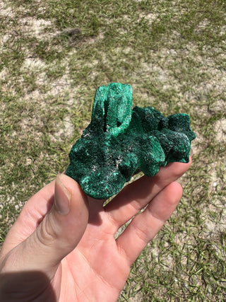 Velvet Malachite Cluster | Fibrous Green Copper Based Crystal