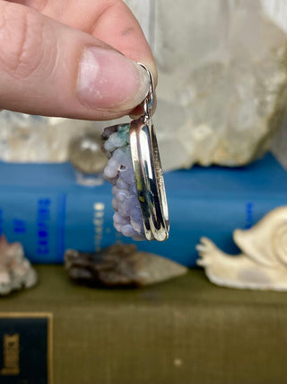 Grape Agate in Sterling Silver Pendant from Curious Muse Crystals Tagged with botyroidal, chalcedony, Crystal healing, genuine crystal, grape agate, hide-notify-btn, jewelry, natural mineral, Pendant, purple, raw mineral, reiki crystal, Sterling