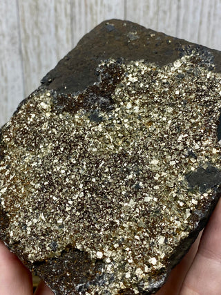 Pyrite on Shungite Raw Layered Plate | Brazil from Curious Muse Crystals Tagged with abundance, black, brazil, cleansing, gold, manifestation, purification, pyrite, shungite