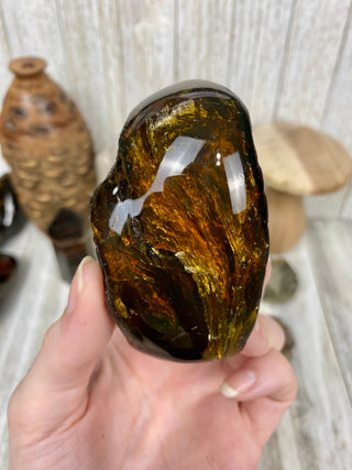Lion's Mane Sumatran Amber | High Quality Collectors Grade Amber from Curious Muse Crystals Tagged with amber, brown, Crystal healing, fine mineral, fossil, fossilized amber, genuine crystal, hide-notify-btn, mineral specimen, real amber, sulfur, uv reactive