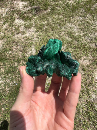 Velvet Malachite Cluster | Fibrous Green Copper Based Crystal