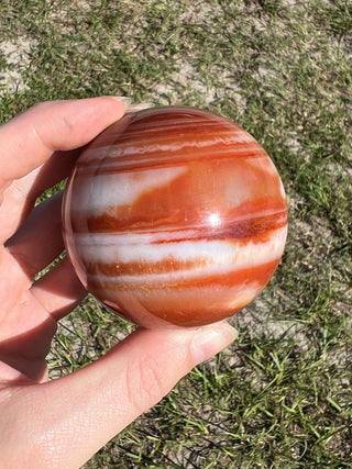Carnelian Agate Sphere | Red Banded Agate from Madagascar