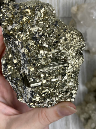 Pyrite Raw Cluster | Brazil from Curious Muse Crystals Tagged with fools gold, gold, golden pyrite, money magic, money rock, pyrite, raw, raw crystal, wealth crystal