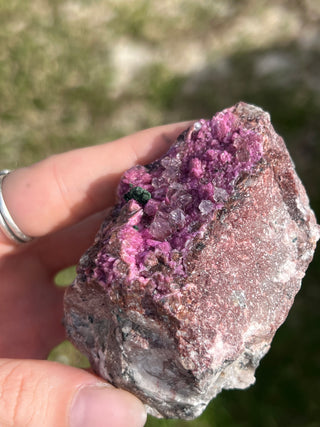 Cobaltoan Calcite with Quartz and Malachite | Pink Cobalt Calcite | High Grade Collector Mineral