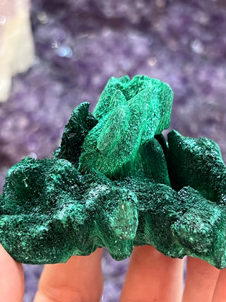 Velvet Malachite Cluster | Fibrous Green Copper Based Crystal
