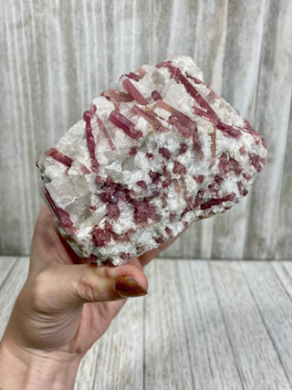 Pink Rubellite Tourmaline in Albite | Brazil from Curious Muse Crystals Tagged with Albite, brazil, hide-notify-btn, pink, raw, rubellite, tourmaline